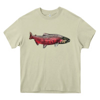 Mossy Chinook Salmon Fish Illustrations Heavy Core Tee - LillyAllenDesigns
