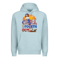 Blue Mist Chill the fourth out 4th of july Premium Hoodie - NancyCooperArtShop