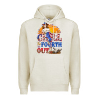 Oatmeal Heather Chill the fourth out 4th of july Premium Hoodie - NancyCooperArtShop
