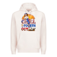 Pale Pink Chill the fourth out 4th of july Premium Hoodie - NancyCooperArtShop