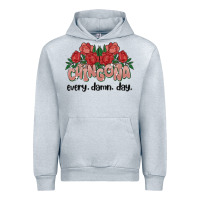 Heather Grey chingona every damn day Urban Hoodie - MaliasSmallBusiness