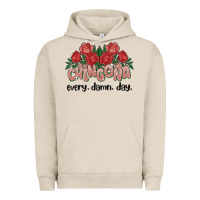 Pigment French Oak chingona every damn day Urban Hoodie - MaliasSmallBusiness