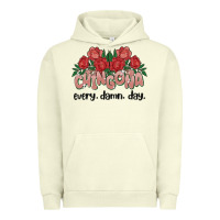 Pigment Pistachio chingona every damn day Urban Hoodie - MaliasSmallBusiness
