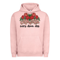 Pigment Salmon chingona every damn day Urban Hoodie - MaliasSmallBusiness