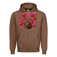 Chestnut Valentine's day  labrador retriever Zipper Hoodie - RanaPortraitStore