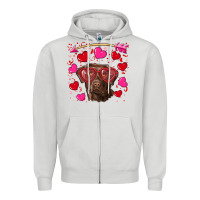 Dove Grey Valentine's day  labrador retriever Zipper Hoodie - RanaPortraitStore