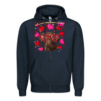 Navy Valentine's day  labrador retriever Zipper Hoodie - RanaPortraitStore