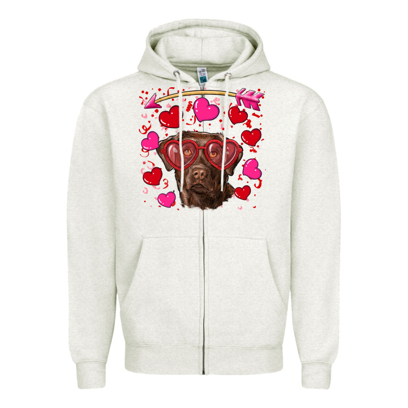 Valentine's Day  Labrador Retriever Zipper Hoodie by RanaPortraitStore | Teevron