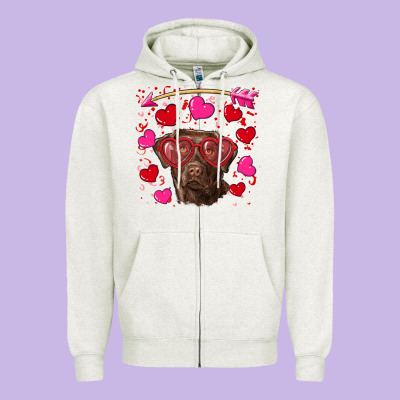 Zipper Hoodie Valentine's day  labrador retriever