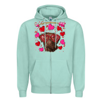 Seafoam Valentine's day  labrador retriever Zipper Hoodie - RanaPortraitStore