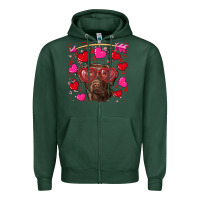 Sports Green Valentine's day  labrador retriever Zipper Hoodie - RanaPortraitStore