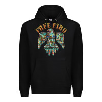 Black free bird feathers thunderbird Premium Hoodie - BarkalooDesign