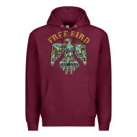 Burgundy free bird feathers thunderbird Premium Hoodie - BarkalooDesign