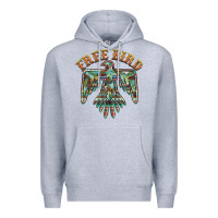 Heather Grey free bird feathers thunderbird Premium Hoodie - BarkalooDesign