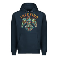 Navy free bird feathers thunderbird Premium Hoodie - BarkalooDesign