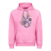 Fuchsia Pink floral stethoscope Urban Hoodie - MaliasSmallBusiness
