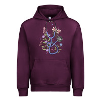 Mauve Wine floral stethoscope Urban Hoodie - MaliasSmallBusiness