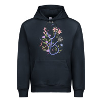 Navy floral stethoscope Urban Hoodie - MaliasSmallBusiness