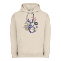 Pigment French Oak floral stethoscope Urban Hoodie - MaliasSmallBusiness