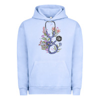 Pigment Grape Ice floral stethoscope Urban Hoodie - MaliasSmallBusiness