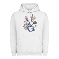 Pigment Lunar Rock floral stethoscope Urban Hoodie - MaliasSmallBusiness