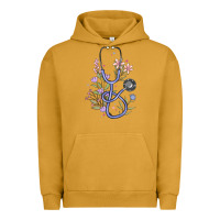 Pigment Peanut Butter floral stethoscope Urban Hoodie - MaliasSmallBusiness