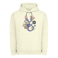Pigment Pistachio floral stethoscope Urban Hoodie - MaliasSmallBusiness