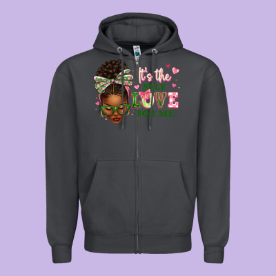 Zipper Hoodie sorority colors its the self love for me afro woman2
