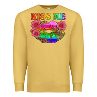 Antique Gold lgbtq kiss me Premium Sweatshirt - HRA Design Shop