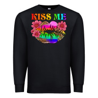 Black lgbtq kiss me Premium Sweatshirt - HRA Design Shop
