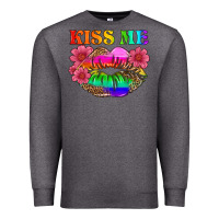 Charcoal Heather lgbtq kiss me Premium Sweatshirt - HRA Design Shop