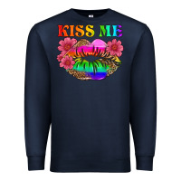 Navy lgbtq kiss me Premium Sweatshirt - HRA Design Shop