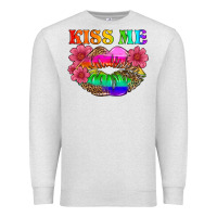 Oatmeal Heather lgbtq kiss me Premium Sweatshirt - HRA Design Shop