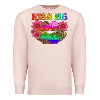 Pale Pink lgbtq kiss me Premium Sweatshirt - HRA Design Shop