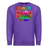 Purple lgbtq kiss me Premium Sweatshirt - HRA Design Shop