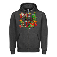 Charcoal Heather santa's favorite lvn Zipper Hoodie - Zillion Design Studio