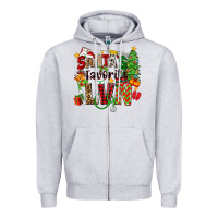 Heather Grey santa's favorite lvn Zipper Hoodie - Zillion Design Studio