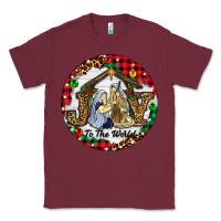 Burgundy Christmas Joy To The World Classic Tee - RanaPortraitStore