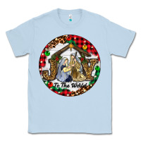 Dusty Blue Christmas Joy To The World Classic Tee - RanaPortraitStore