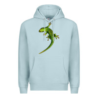 Blue Mist Green Lizard Illustrations Premium Hoodie - LillyAllenDesigns