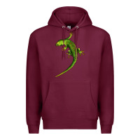 Burgundy Green Lizard Illustrations Premium Hoodie - LillyAllenDesigns