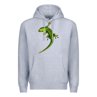 Heather Grey Green Lizard Illustrations Premium Hoodie - LillyAllenDesigns