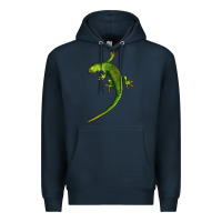 Navy Green Lizard Illustrations Premium Hoodie - LillyAllenDesigns