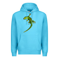Ocean Blue Green Lizard Illustrations Premium Hoodie - LillyAllenDesigns