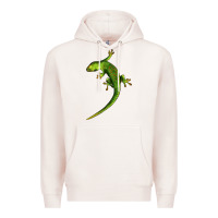Pale Pink Green Lizard Illustrations Premium Hoodie - LillyAllenDesigns