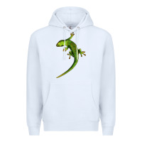 White Green Lizard Illustrations Premium Hoodie - LillyAllenDesigns