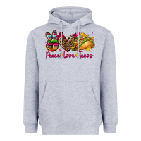 Heather Grey peace love tacos Heavyweight Hoodie - CTS Tumbler Store