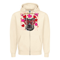 Sandshell Valentine's day  pitbull Zipper Hoodie - RanaPortraitStore