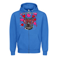 True Royal Valentine's day  pitbull Zipper Hoodie - RanaPortraitStore