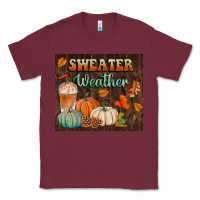 Burgundy sweater weather tumbler Classic Tee - BundleAndBundleShop